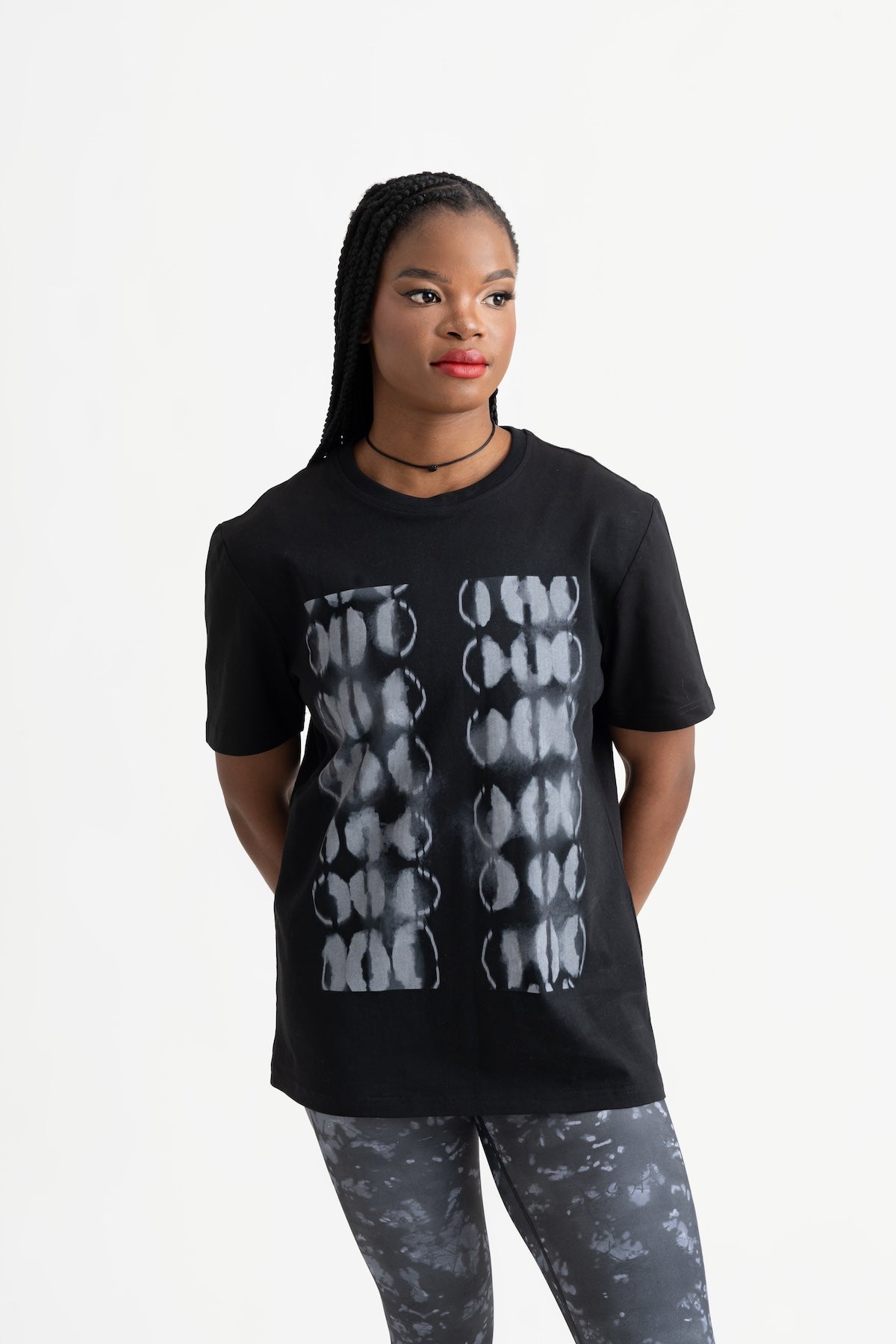 Tie Dye Print Tshirt (Black)