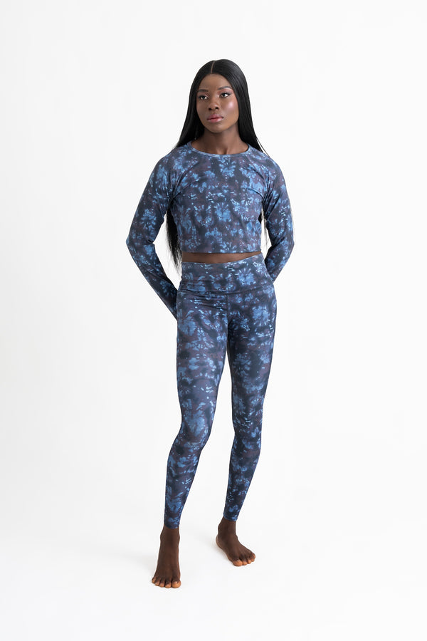 Long Sleeve Crop Top (Blue)